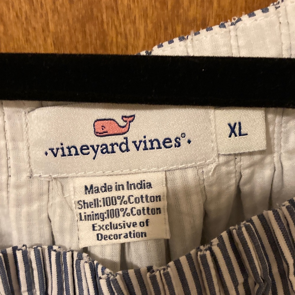 Vineyard Vines Light Blue & White Striped Lace-Trim Mini Dress - Picture 3 of 3